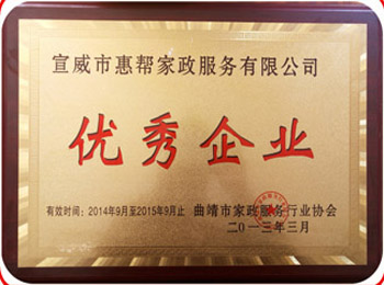 被评为2013年优秀企业